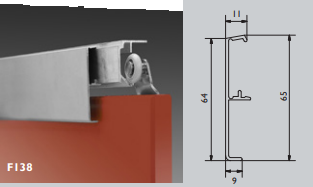 Klikkap aluminium geanodiseerd 4000m t.b.v. Husky Schuifdeurgarnituur plafond montage